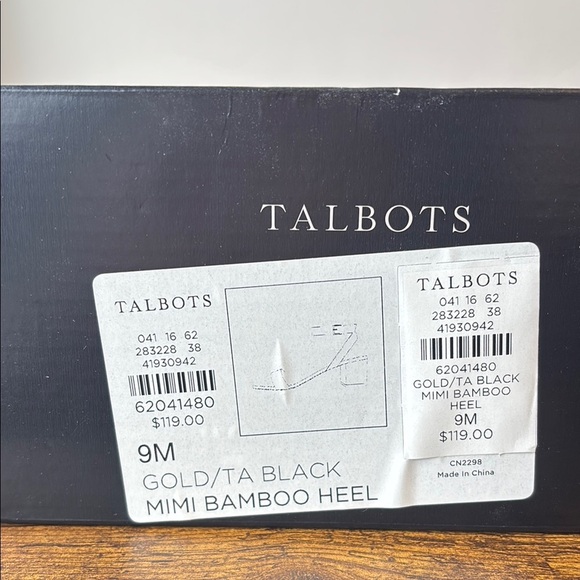 Talbots Gold and Black Bamboo Heel 9 - Picture 2 of 7